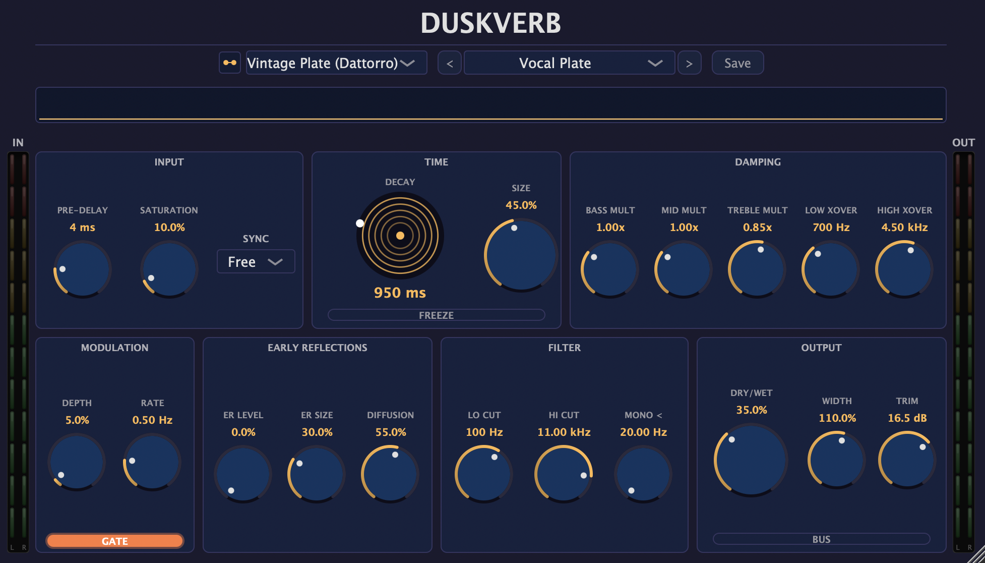 DuskVerb — Vintage Plate (Dattorro)